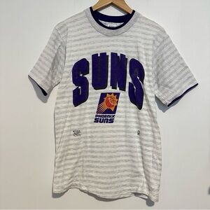 Vintage offical fan sportswear Phoenix Suns gray and purple striped T-shirt